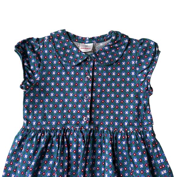 Hanna Andersson Floral Button Front Midi Dress Size 6-7 - Picture 2 of 4